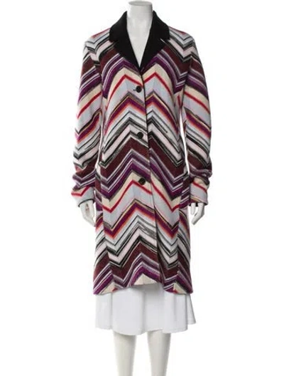 Pre-owned Missoni Wool Striped Coat W/ Tags In Multi