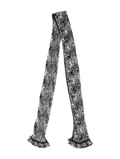 Pre-owned Missoni Wool Striped Scarf In Black/white