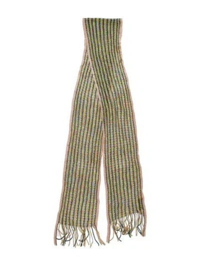 Pre-owned Missoni Wool Striped Scarf In Green