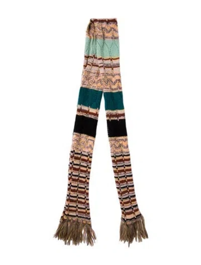 Pre-owned Missoni Wool Striped Scarf In Multi