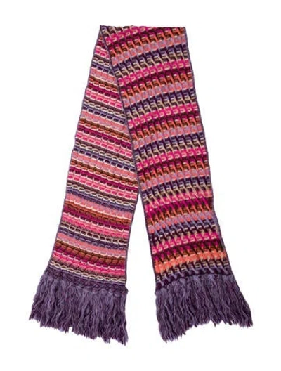 Pre-owned Missoni Wool Striped Scarf In Multi