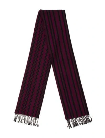Pre-owned Missoni Wool Striped Scarf In Purple