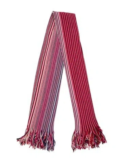 Pre-owned Missoni Wool Striped Scarf In Red