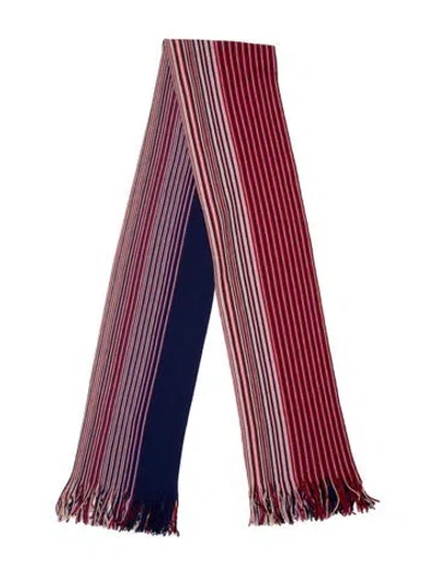 Pre-owned Missoni Wool Striped Scarf In Red
