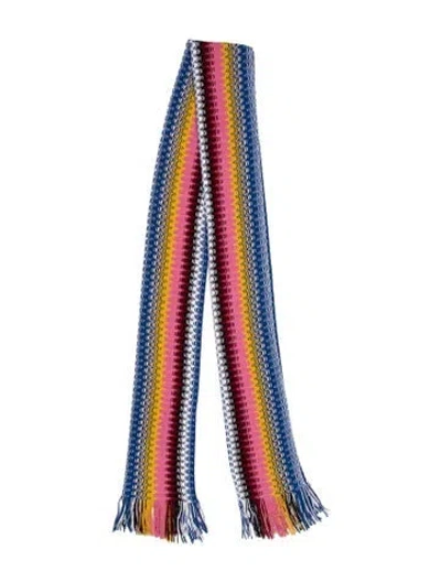 Pre-owned Missoni Wool Striped Scarf W/ Tags In Multi