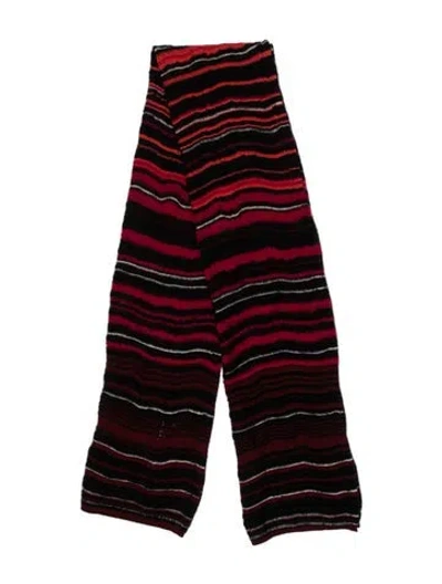 Pre-owned Missoni Wool Striped Scarf W/ Tags In Red