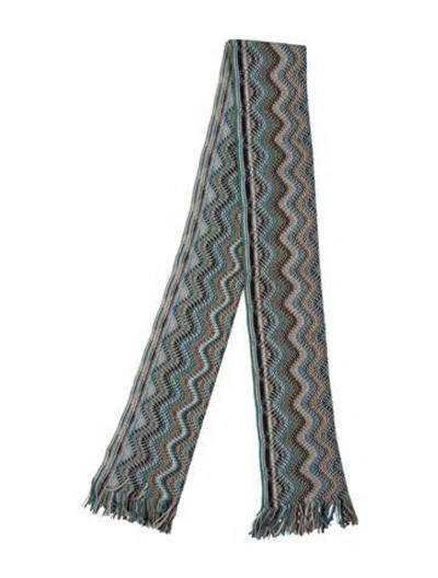 Pre-owned Missoni Wool Striped Shawl In Multi