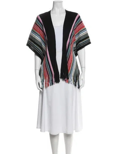 Pre-owned Missoni Wool Striped Shawl W/ Tags In Multi