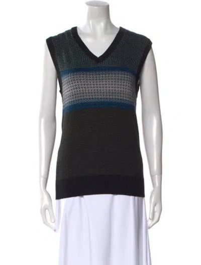 Pre-owned Missoni Wool Striped Sweater In Black