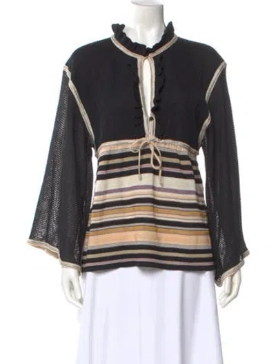 Pre-owned Missoni Wool Striped Sweater In Black