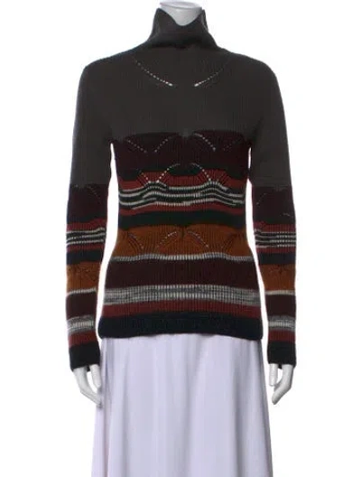 Pre-owned Missoni Wool Striped Sweater In Black