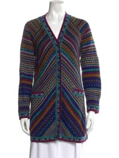 Pre-owned Missoni Wool Striped Sweater In Blue