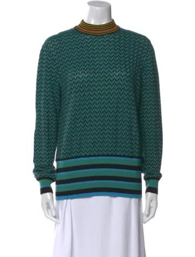 Pre-owned Missoni Wool Striped Sweater In Blue