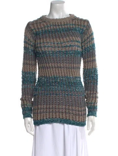 Pre-owned Missoni Wool Striped Sweater In Blue