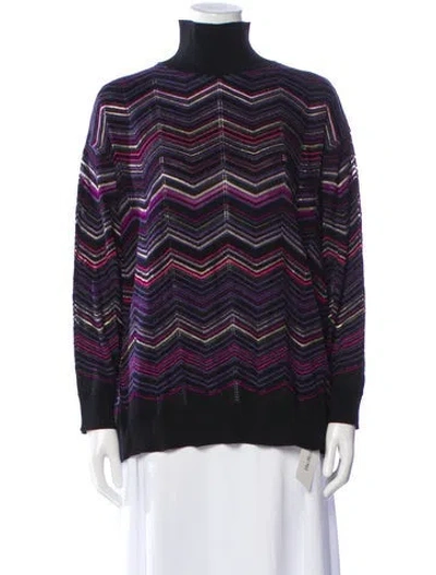 Pre-owned Missoni Wool Striped Sweater In Blue