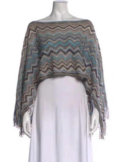 Pre-owned Missoni Wool Striped Sweater In Blue