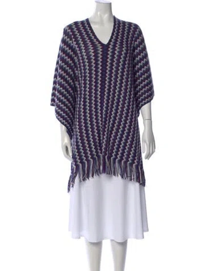 Pre-owned Missoni Wool Striped Sweater In Blue