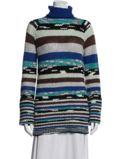 Pre-owned Missoni Wool Striped Sweater In Blue