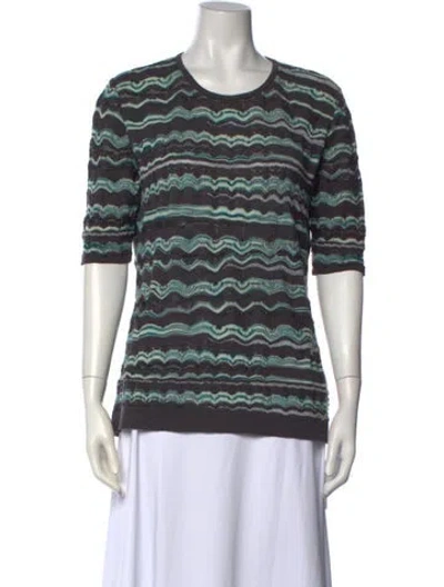 Pre-owned Missoni Wool Striped Sweater In Blue