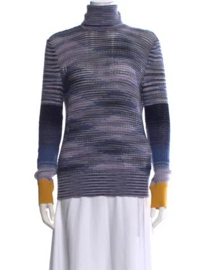 Pre-owned Missoni Wool Striped Sweater In Blue/purple