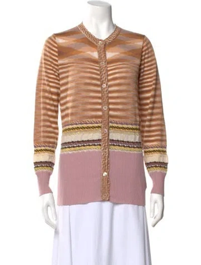 Pre-owned Missoni Wool Striped Sweater In Brown