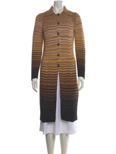 Pre-owned Missoni Wool Striped Sweater In Brown