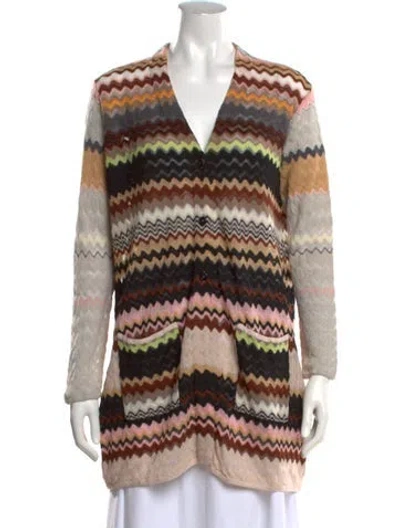 Pre-owned Missoni Wool Striped Sweater In Brown
