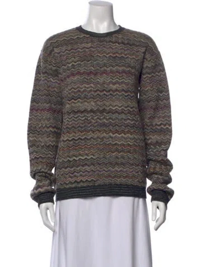 Pre-owned Missoni Wool Striped Sweater In Gray