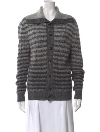 Pre-owned Missoni Wool Striped Sweater In Gray