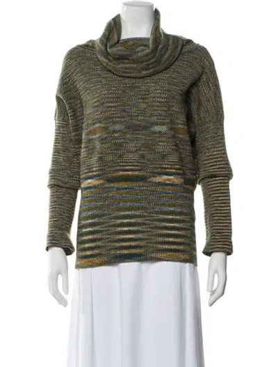 Pre-owned Missoni Wool Striped Sweater In Green