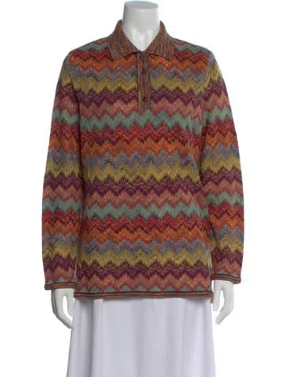 Pre-owned Missoni Wool Striped Sweater In Multi
