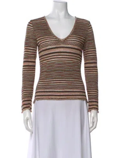 Pre-owned Missoni Wool Striped Sweater In Neutral