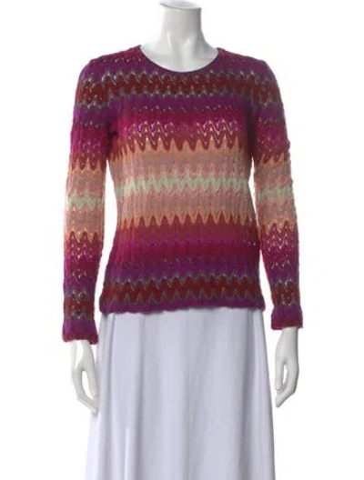 Pre-owned Missoni Wool Striped Sweater In Pink