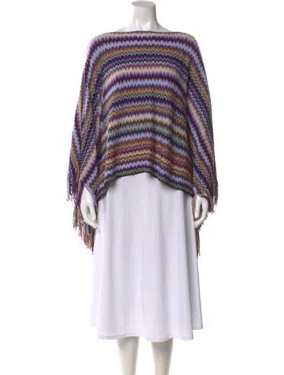 Pre-owned Missoni Wool Striped Sweater In Purple