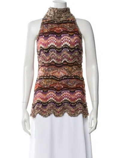 Pre-owned Missoni Wool Striped Sweater In Purple