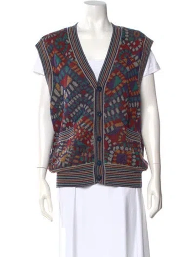 Pre-owned Missoni Wool Striped Sweater In Purple