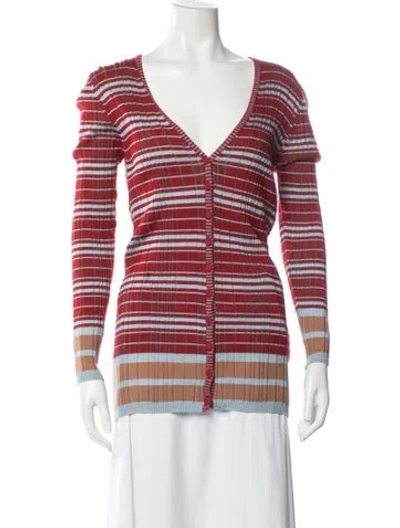 Pre-owned Missoni Wool Striped Sweater In Red