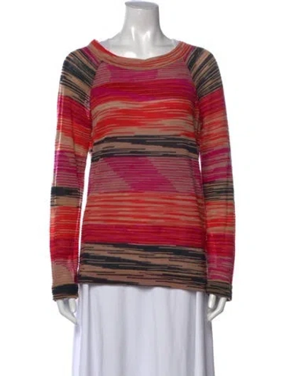 Pre-owned Missoni Wool Striped Sweater In Red