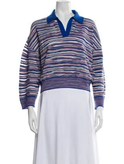 Pre-owned Missoni Wool Striped Sweater W/ Tags In Blue