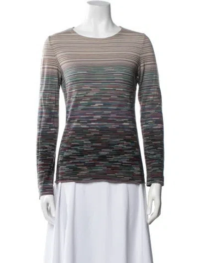 Pre-owned Missoni Wool Striped Sweater In White