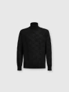 Missoni Rollkragenpullover Aus Wolle Mit Ton-in-ton-chevron In Black