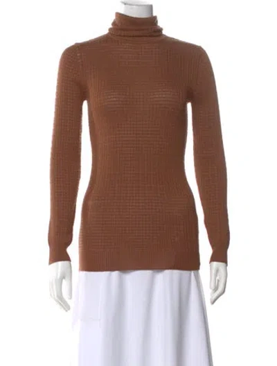 Pre-owned Missoni Wool Turtleneck Sweater In Brown