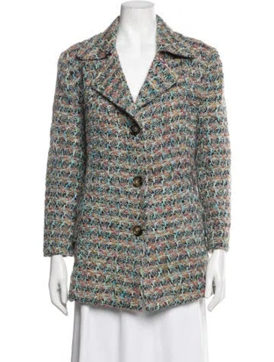 Pre-owned Missoni Wool Tweed Pattern Blazer In Blue