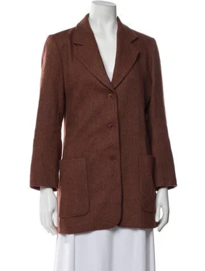 Pre-owned Missoni Wool Tweed Pattern Blazer In Brown