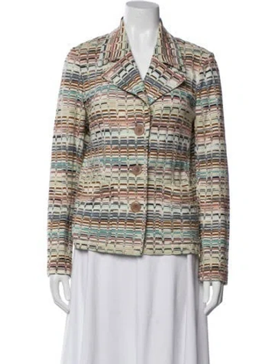 Pre-owned Missoni Wool Tweed Pattern Blazer In Multi