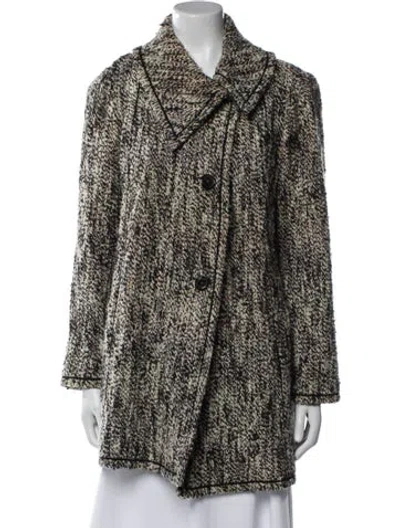 Pre-owned Missoni Wool Tweed Pattern Coat In Multi