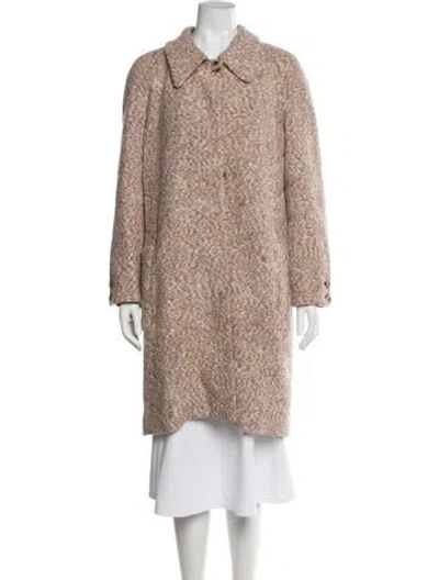 Pre-owned Missoni Wool Tweed Pattern Coat In Orange