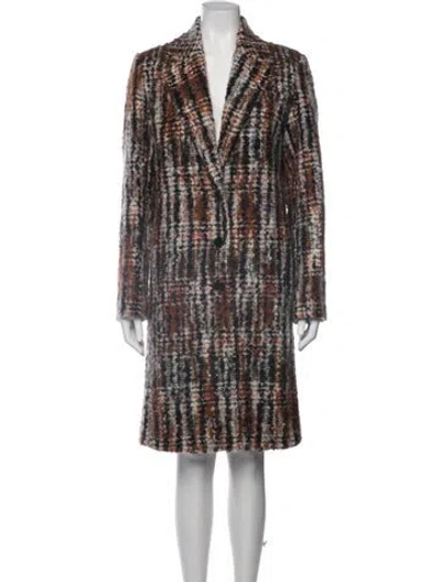 Pre-owned Missoni Wool Tweed Pattern Jacket In Brown