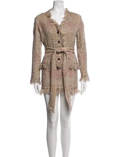 Pre-owned Missoni Wool Tweed Pattern Skirt Set In Green