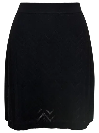 Plain Chevron Mini Skirt